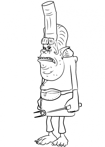 Chef from Trolls Movie coloring page image