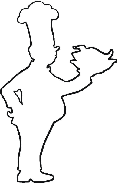 Chef Outline  coloring page image