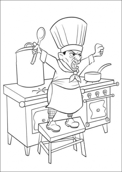 Chef Skinner Is Always Mad  coloring page image