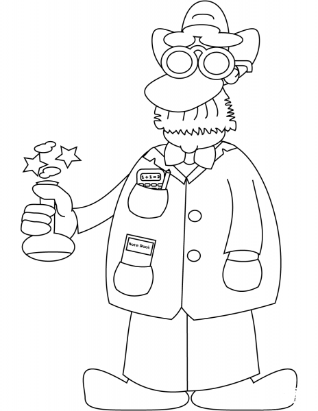 Chemist coloring page image