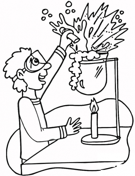 Chemistry Laboratory  coloring page image