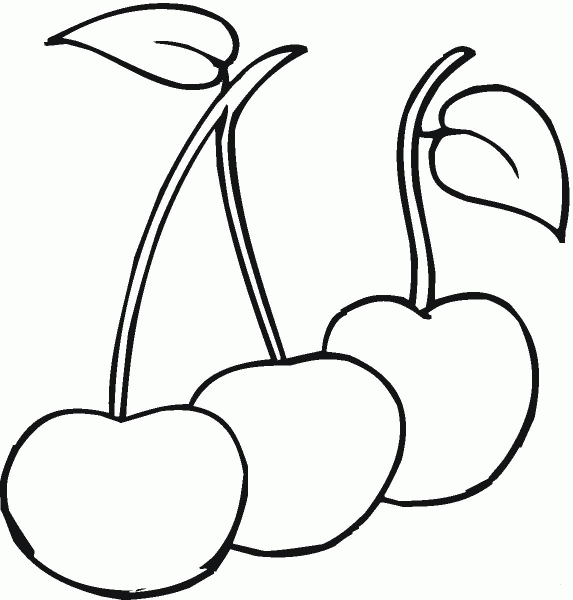 Cherries coloring page image