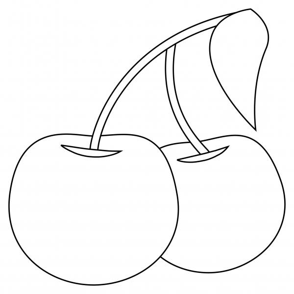 Cherries coloring page image