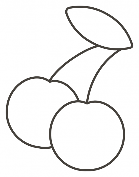 Cherries coloring page image