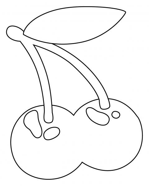 Cherries Emoji coloring page image