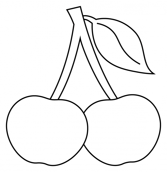 Cherries Emoji coloring page image
