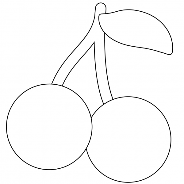 Cherries Emoji coloring page image