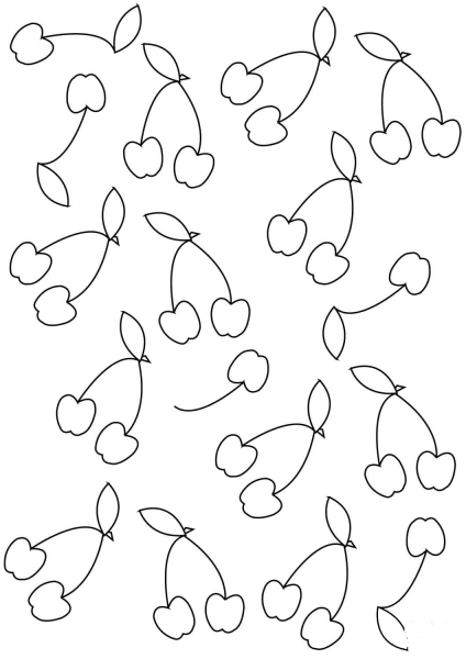 Cherries Pattern coloring page image