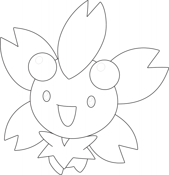 Cherrim in Sunny Form coloring page image