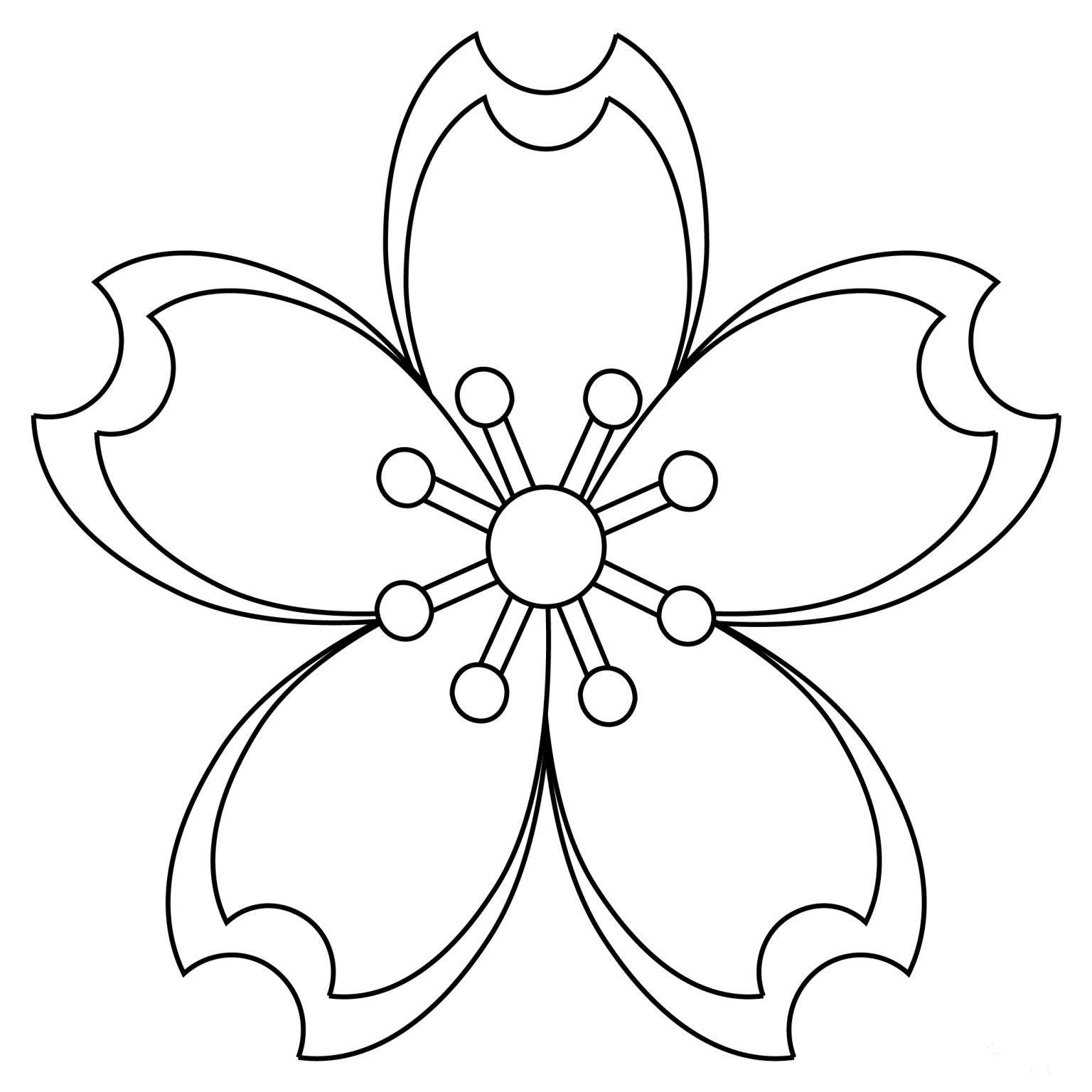 Cherry Blossom coloring page - ColouringPages