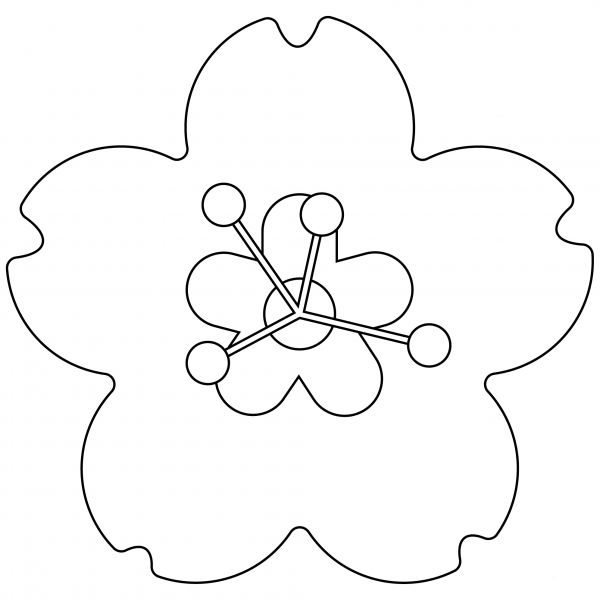 Cherry Blossom Emoji coloring page image
