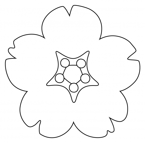 Cherry Blossom Emoji coloring page image