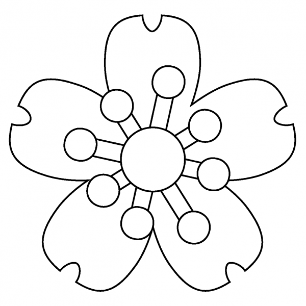 Cherry Blossom Emoji coloring page image