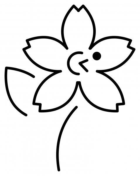Cherry Blossom Emoji coloring page image