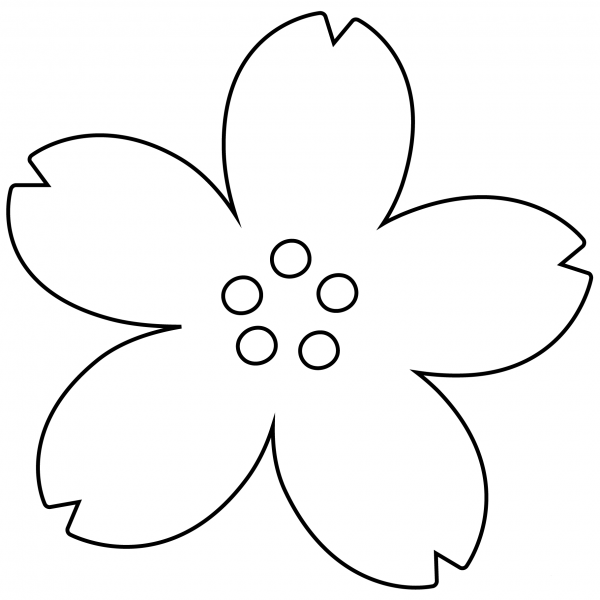 Cherry Blossom Emoji coloring page image