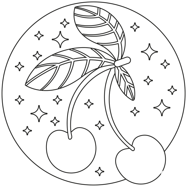 Cherry coloring page image
