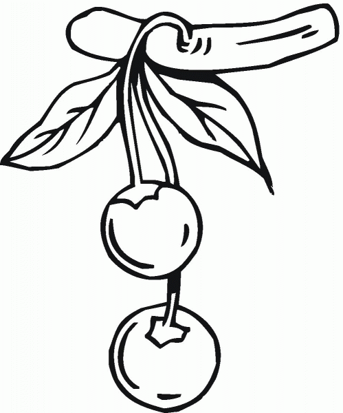 Cherry coloring page image