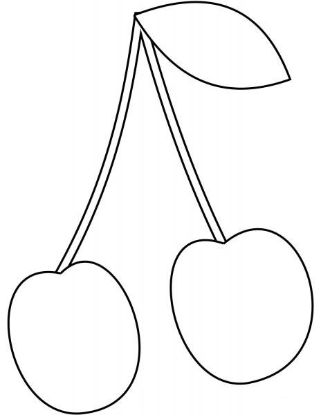 Cherry coloring page image