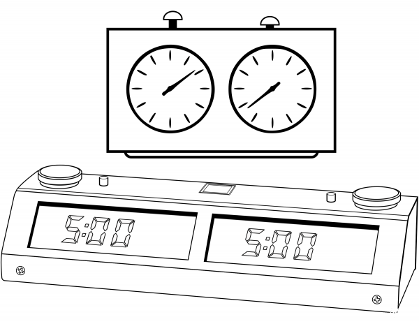 Chess Clock coloring page image