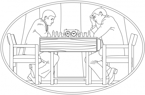 Chess coloring page image