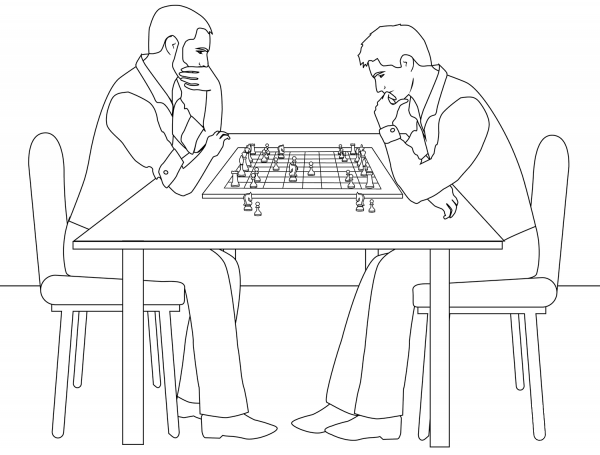 Chess coloring page image