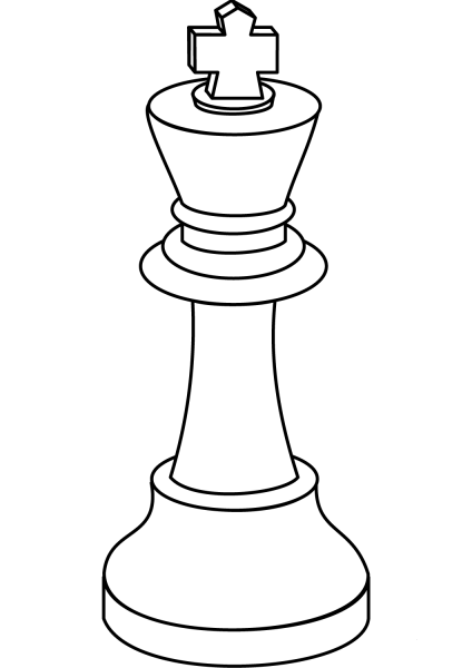 Chess King coloring page image