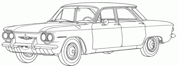 Chevrolet Corvair coloring page image