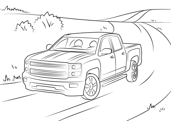 Chevrolet Silverado coloring page image