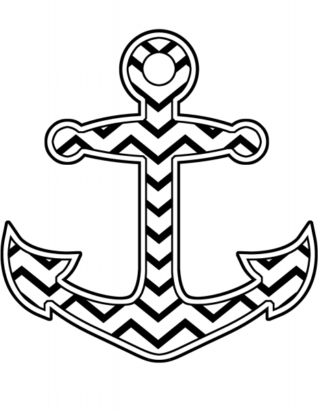 Chevron Anchor coloring page image