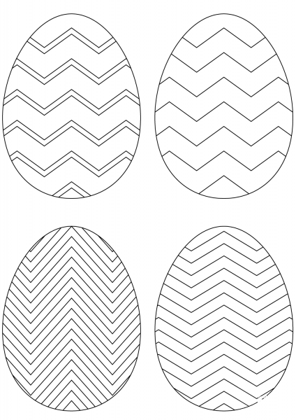 Chevron Easter Eggs coloring page image