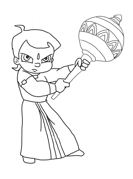 Chhota Bheem and the Curse of Damyaan coloring page image