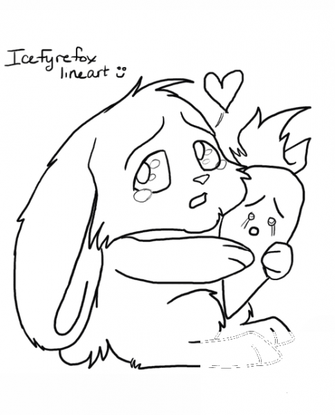 Chibi Bunny with Carrot coloring page image