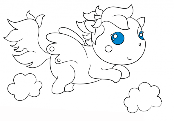 Chibi Pegasus coloring page image