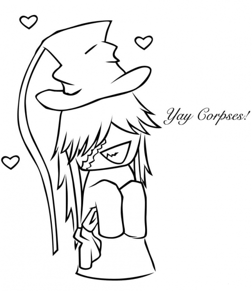 Chibi Undertaker coloring page image