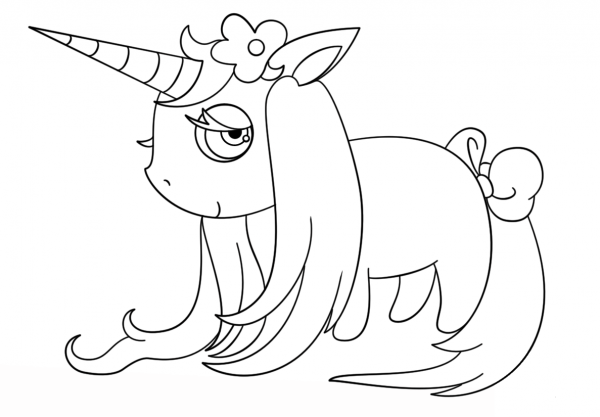 Chibi Unicorn coloring page image