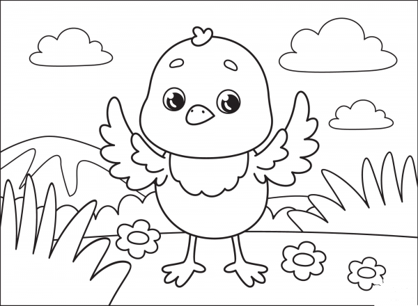 Chick coloring page image