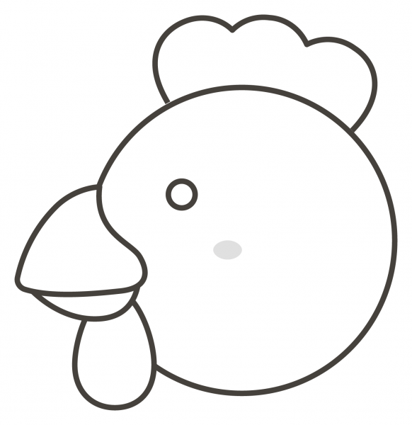 Chicken coloring page image
