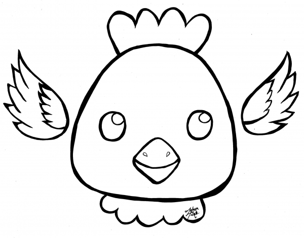 Chicken coloring page image