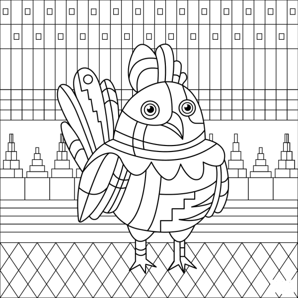 Chicken coloring page image