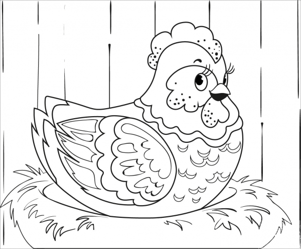 Chicken coloring page image