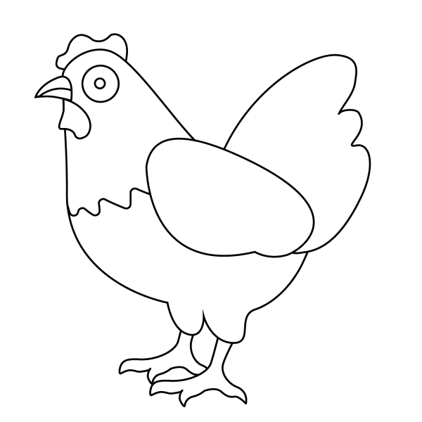 Chicken Emoji coloring page image