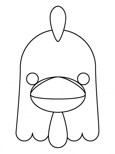 Chicken Emoji coloring page image
