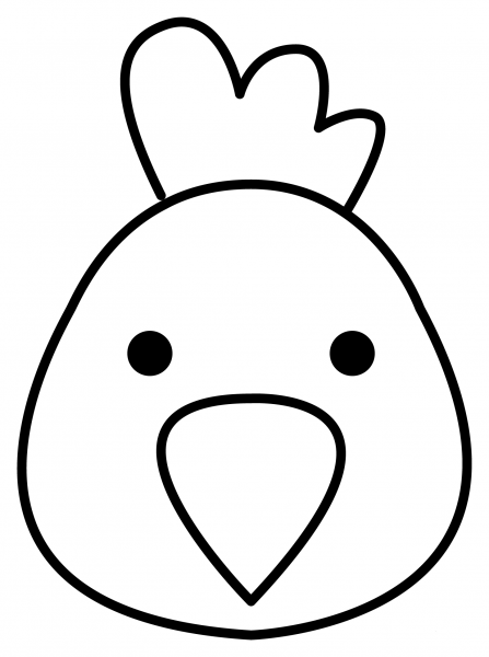Chicken Emoji coloring page image