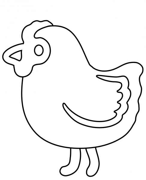 Chicken Emoji coloring page image