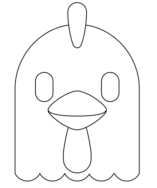 Chicken Emoji coloring page image
