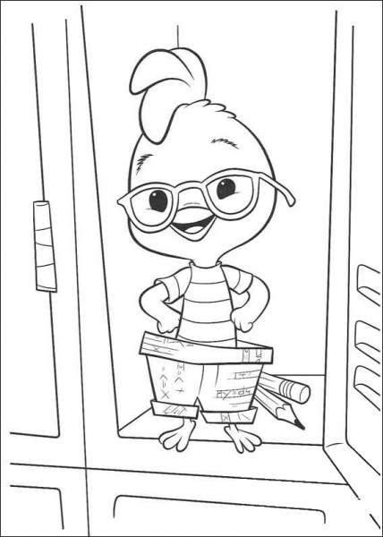 Chicken Little And his New Trousers  coloring page image