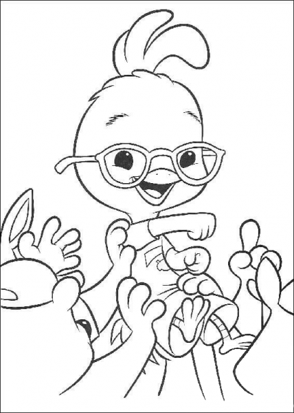 Chicken Little is a winner coloring page image