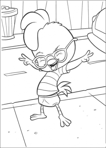 Chicken Little Is Dancing  coloring page image