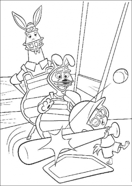 Chicken Little Is Hitting The Ball  coloring page image