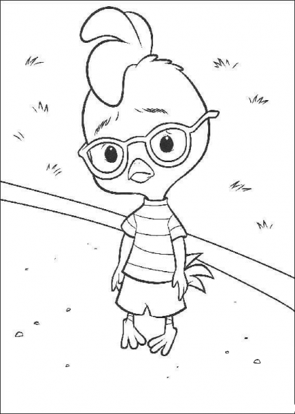 Chicken Little is Sad  coloring page image